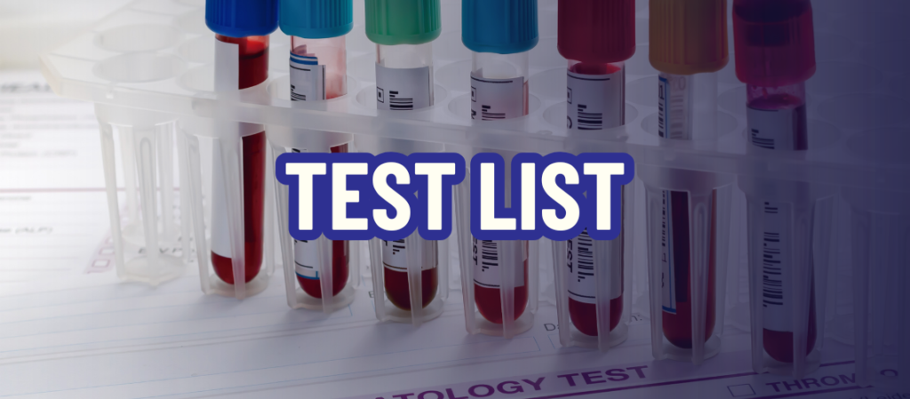 test list Rahila labs